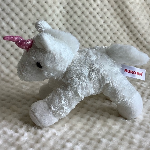 Aurora World Plush White Unicorn with Pink Horn Stuffed Animal Toy 🦄 - Picture 1 of 14